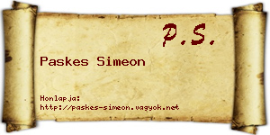 Paskes Simeon névjegykártya